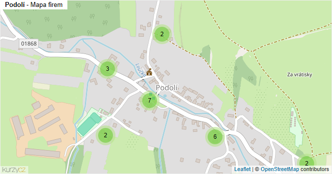 Podolí - mapa firem