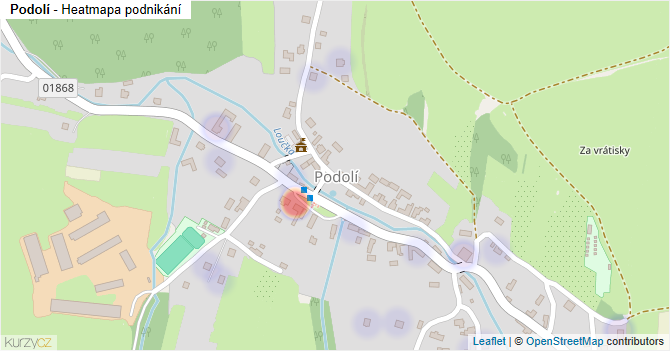 Podolí - mapa podnikání