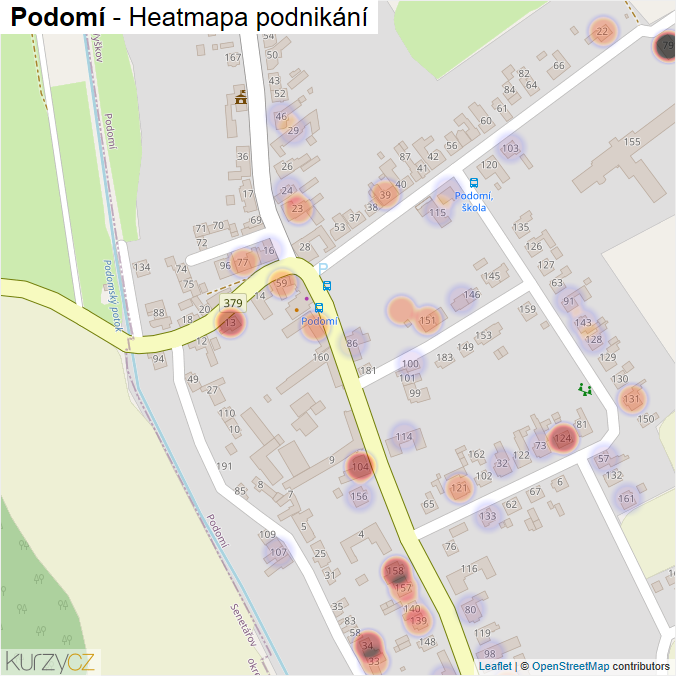 Mapa Podomí - Firmy v části obce.