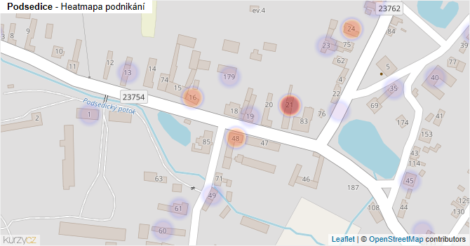 Podsedice - mapa podnikání