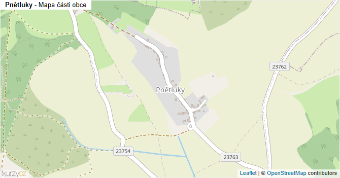 Pnětluky - mapa části obce