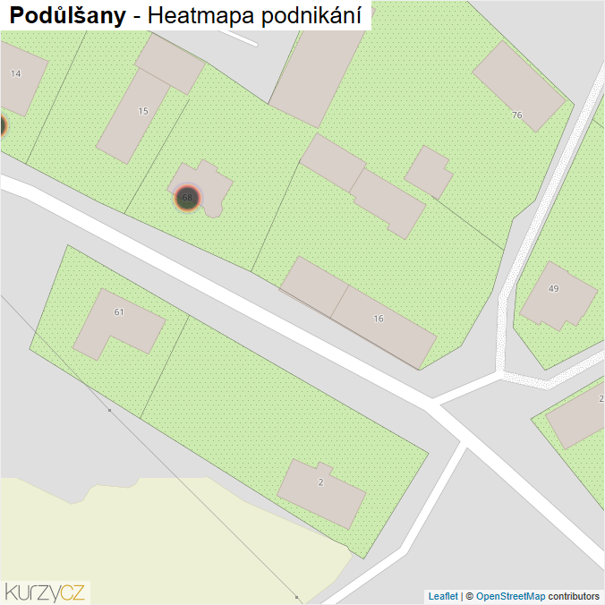 Mapa Podůlšany - Firmy v obci.