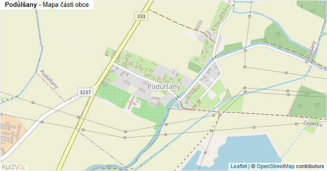 Podůlšany - mapa části obce
