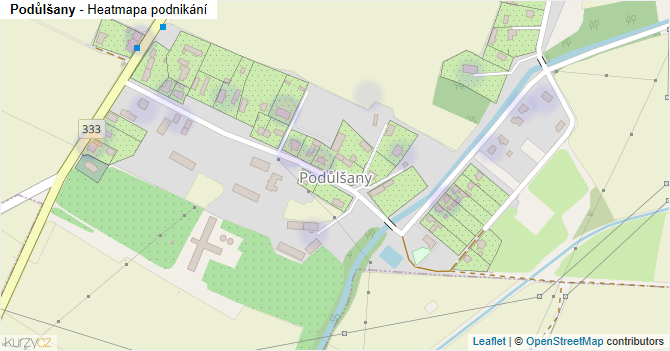Podůlšany - mapa podnikání