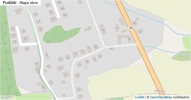 Podůlší - mapa obce