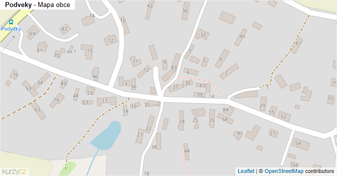 Podveky - mapa obce
