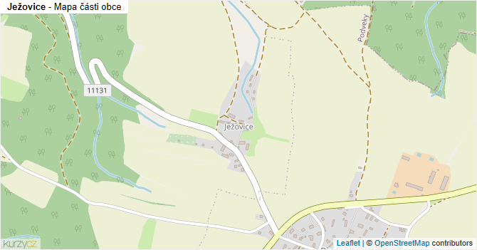 Ježovice - mapa části obce