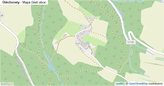 Útěchvosty - mapa části obce