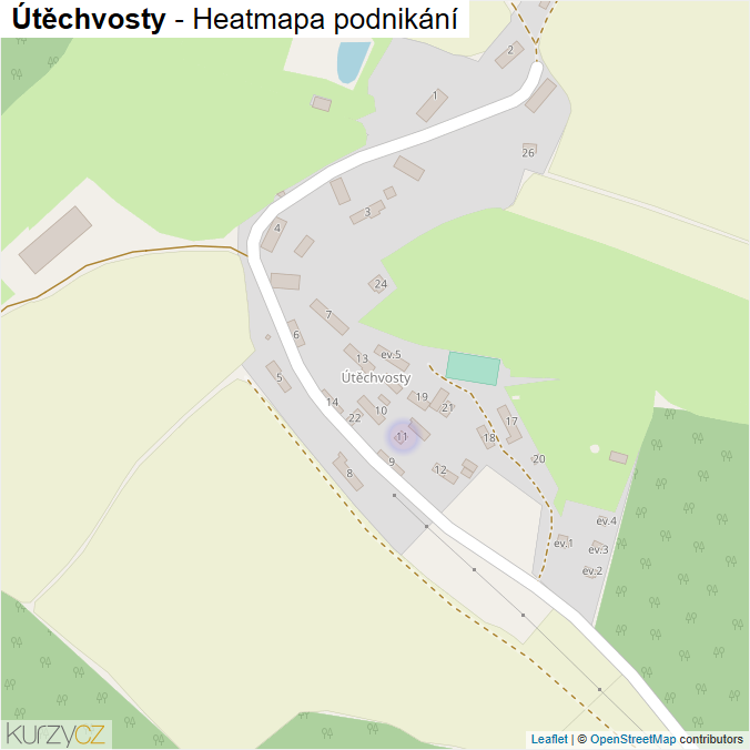 Mapa Útěchvosty - Firmy v části obce.
