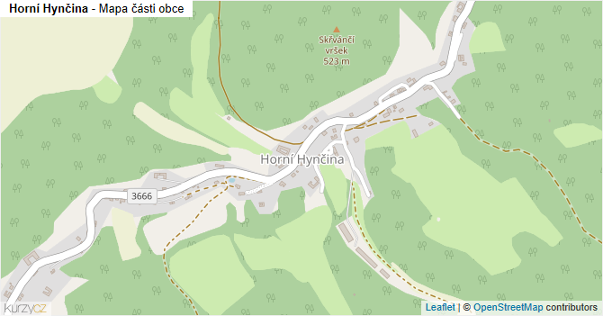 Horní Hynčina - mapa části obce