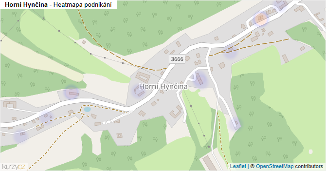 Horní Hynčina - mapa podnikání