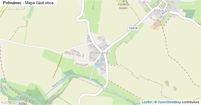Pohnánec - mapa části obce