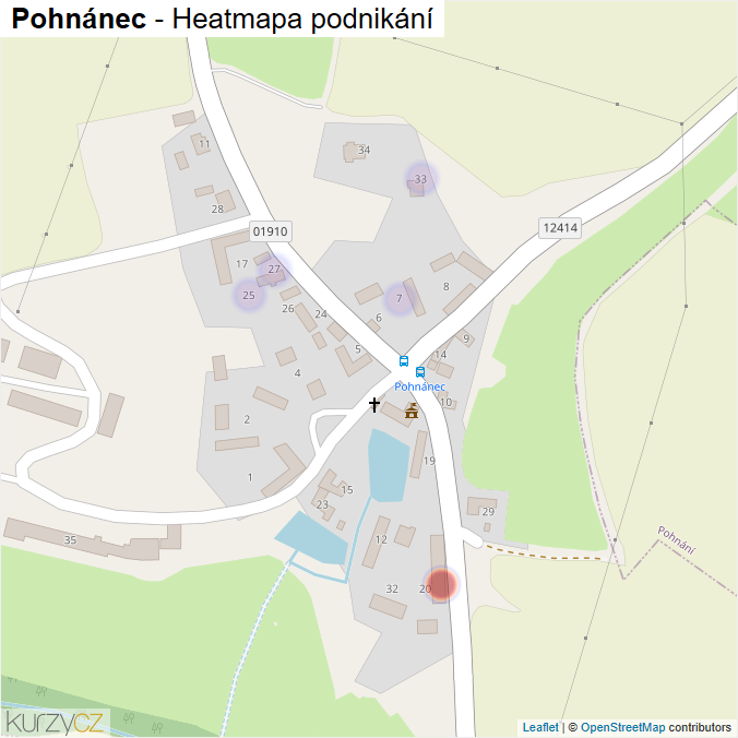 Mapa Pohnánec - Firmy v části obce.