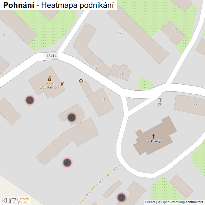 Mapa Pohnání - Firmy v obci.