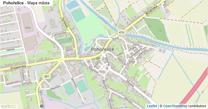 Pohořelice - mapa města