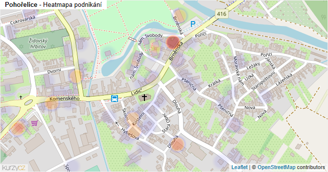 Pohořelice - mapa podnikání