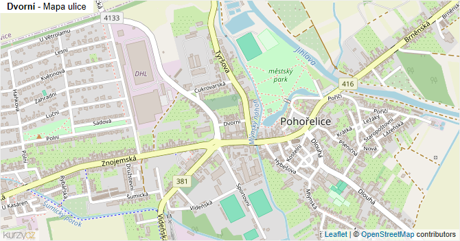 Dvorní - mapa ulice