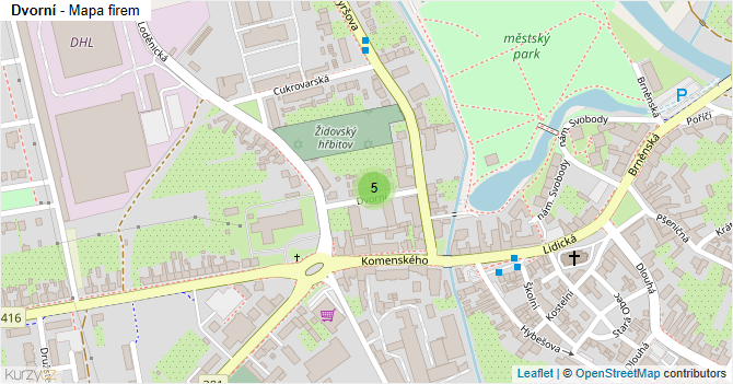 Dvorní - mapa firem