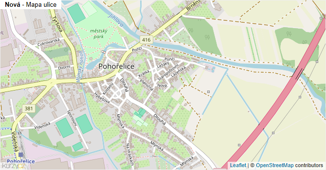 Nová - mapa ulice