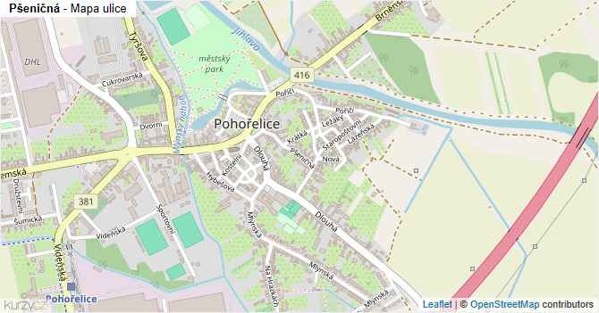 Pšeničná - mapa ulice