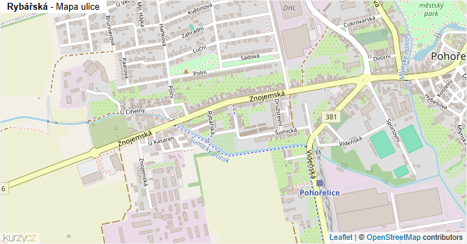 Rybářská - mapa ulice