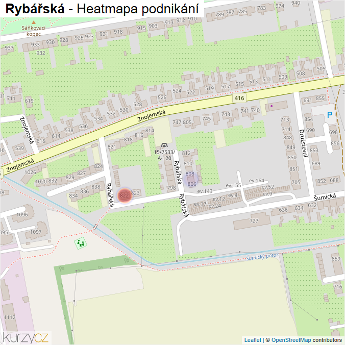 Mapa Rybářská - Firmy v ulici.