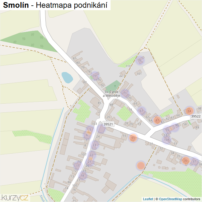 Mapa Smolín - Firmy v části obce.