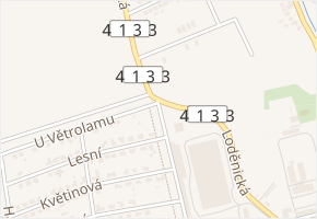 U větrolamu v obci Pohořelice - mapa ulice