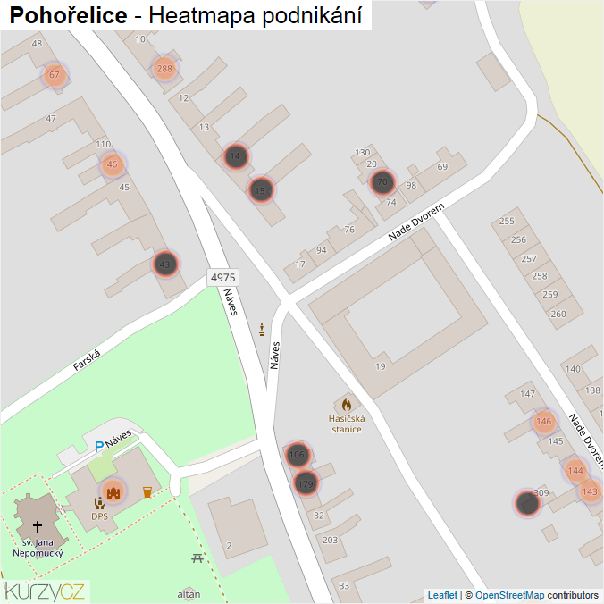 Mapa Pohořelice - Firmy v obci.