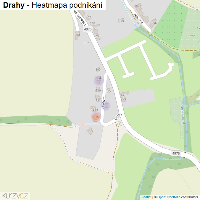 Mapa Drahy - Firmy v ulici.