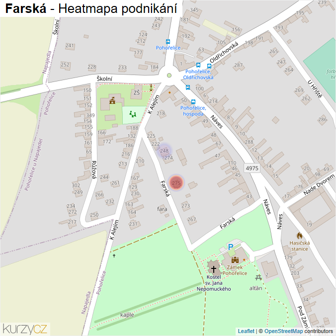 Mapa Farská - Firmy v ulici.