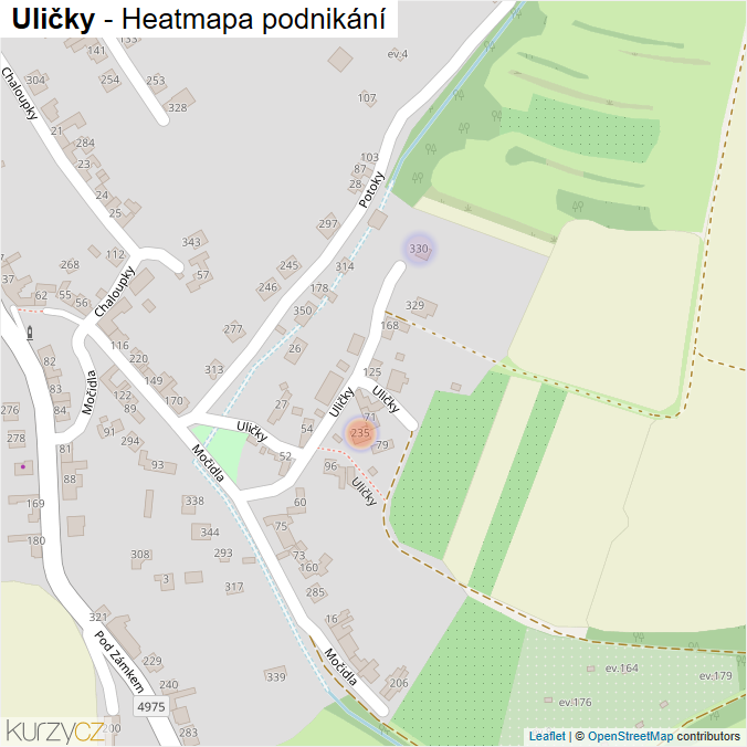 Mapa Uličky - Firmy v ulici.