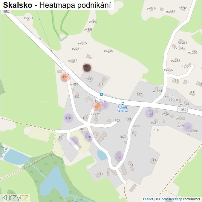 Mapa Skalsko - Firmy v části obce.
