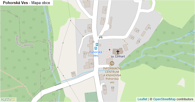 Pohorská Ves - mapa obce
