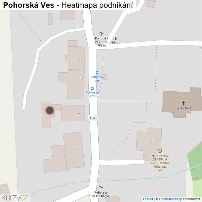 Mapa Pohorská Ves - Firmy v obci.