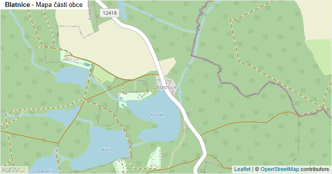 Blatnice - mapa části obce