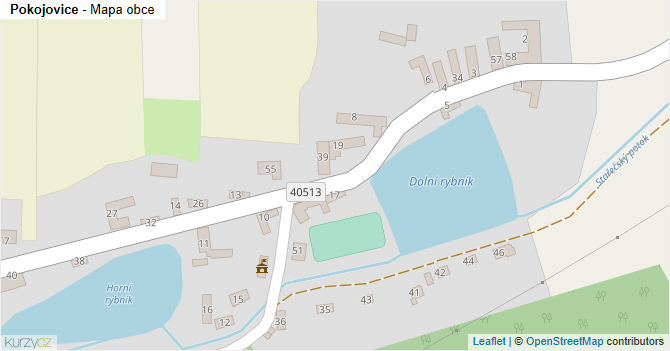 Pokojovice - mapa obce