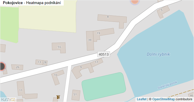 Pokojovice - mapa podnikání