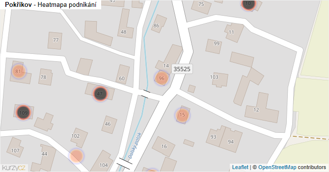 Pokřikov - mapa podnikání