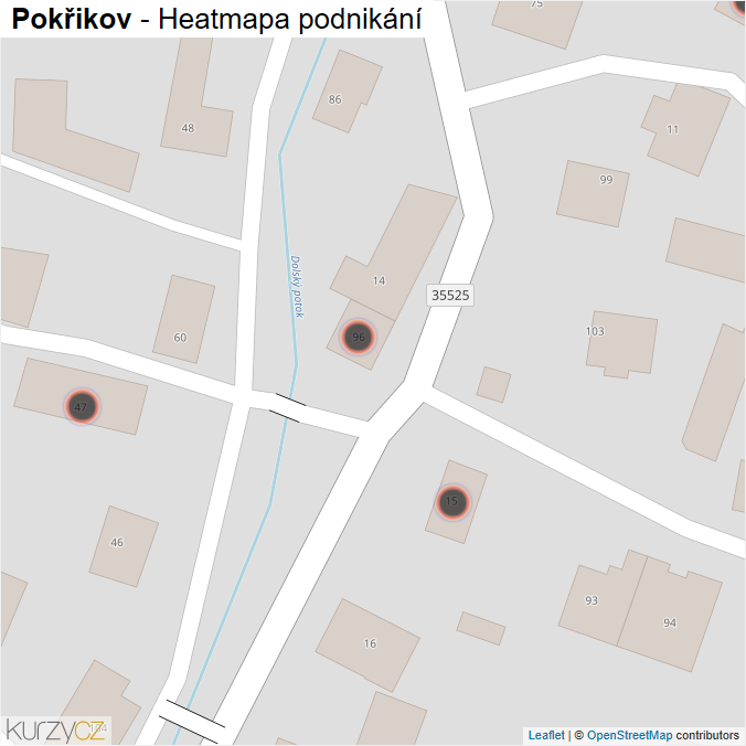 Mapa Pokřikov - Firmy v obci.