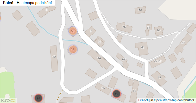 Poleň - mapa podnikání