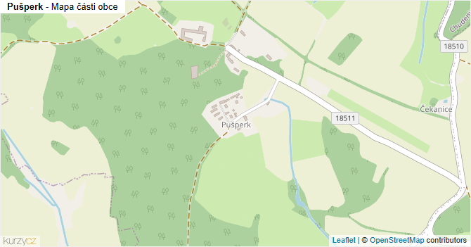 Pušperk - mapa části obce