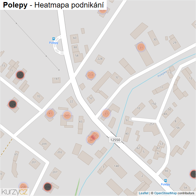 Mapa Polepy - Firmy v obci.