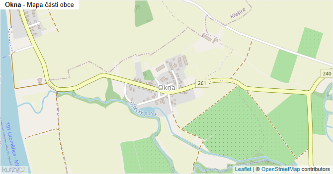 Okna - mapa části obce