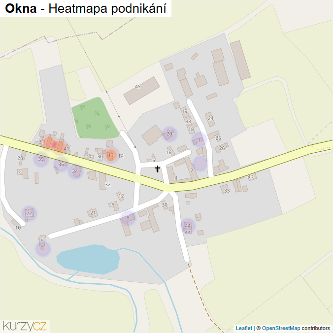 Mapa Okna - Firmy v části obce.