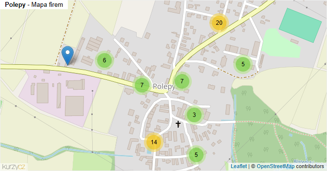 Polepy - mapa firem