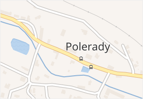 Polerady v obci Polerady - mapa části obce