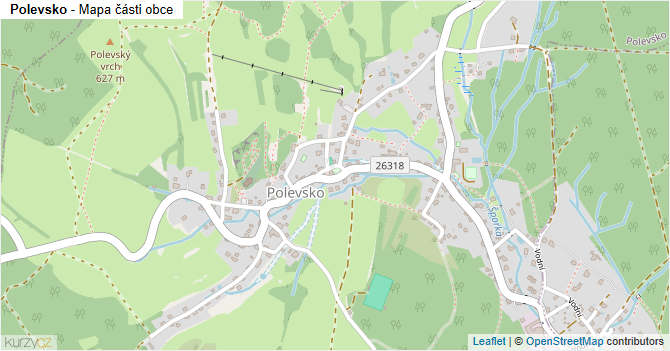 Polevsko - mapa části obce