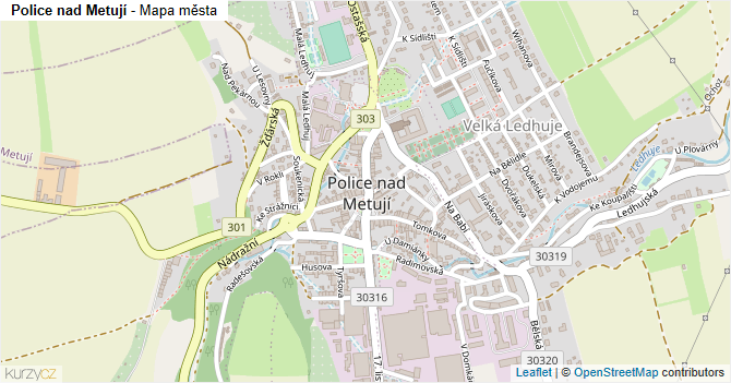 Police nad Metují - mapa města