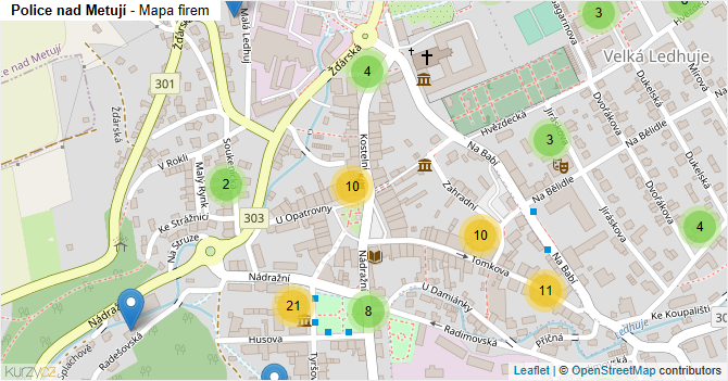 Police nad Metují - mapa firem